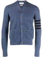 Thom Browne cardigan à détail 4 bandes signature - Bleu