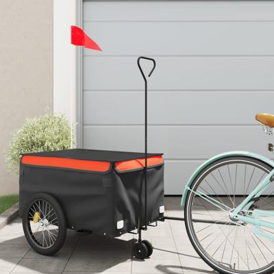 Fietstrailer 30 kg ijzer zwart en oranje