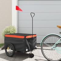 Fietstrailer 30 kg ijzer zwart en oranje