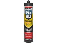 Soudal Fix All Turbo Tack/High Tack Express | Montagelijm handvast na slechts 30 minuten | Wit | 290 ml - 173019
