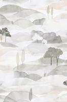 Noordwand Behang met getekend landschap - 35787