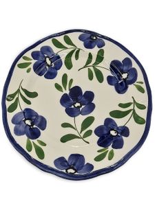 Les-Ottomans assiette en céramique à fleurs (27 cm) - Blanc