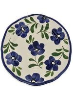 Les-Ottomans assiette en céramique à fleurs (27 cm) - Blanc - thumbnail