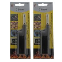 2x stuks gas/bbq/keuken aanstekers navulbaar 12 cm