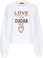 Dolce & Gabbana sweat à ornements en cristal - Blanc