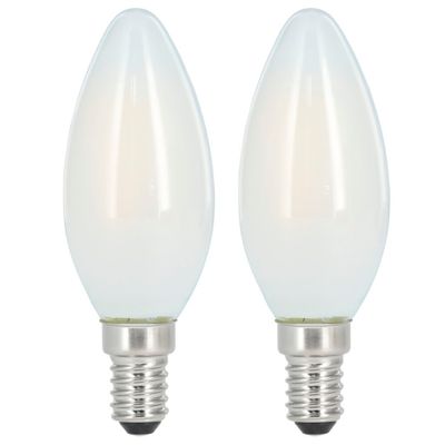 Xavax Led-gloeidraad E14 470lm Verv. 40W Kaarslamp Mat Warm Wit 2 Stuks