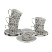Set van 6 kopjes met schotel Versa Caprice Porselein