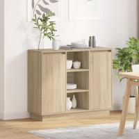 LED Sideboard Sonoma Eiken 90 x 32 x 75 cm Bewerkt hout