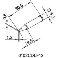 Ersa 102 CD LF 12 Soldeerpunt Beitelvorm, recht Grootte soldeerpunt 1.2 mm Inhoud: 1 stuk(s)