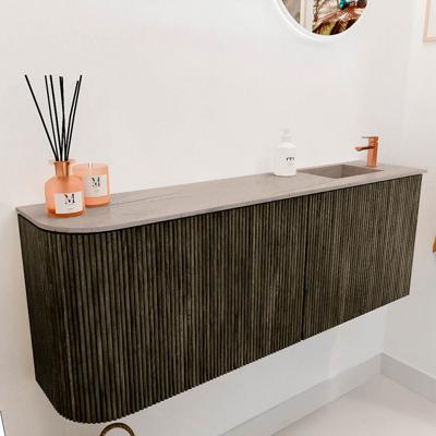 Toiletmeubel Mondiaz Joya Dlux | 111.6 cm | Meubelkleur Shadow | Faye wastafel Saba Wasbak Rechts | 1 kraangat
