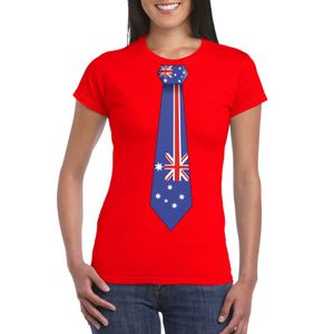 Shirt met Australie stropdas rood dames 2XL  -