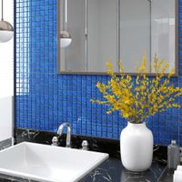 VidaXL Mozaïektegels 11 st 30x30 cm glas blauw
