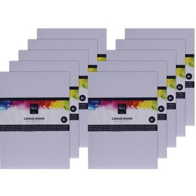Canvas schilderdoek - 10x - A4 formaat - blanco hobby schilderpaneel