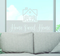 Muurstickers tekst Home Sweet Home raamfolie - thumbnail