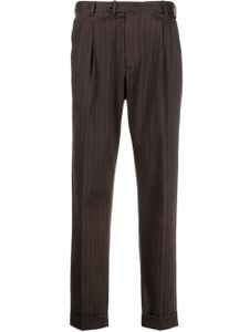 Dell'oglio pantalon fuselé à motif chevrons - Marron