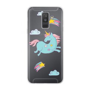 Vliegende eenhoorn: Samsung Galaxy A6 Plus (2018) Transparant Hoesje