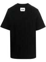 Jil Sander t-shirt en coton à col v - Noir - thumbnail