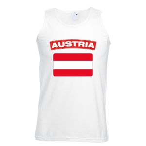 Singlet shirt/ tanktop Oostenrijkse vlag wit heren