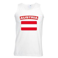 Singlet shirt/ tanktop Oostenrijkse vlag wit heren