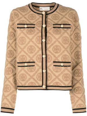 Tory Burch cardigan Kendra en laine - Marron