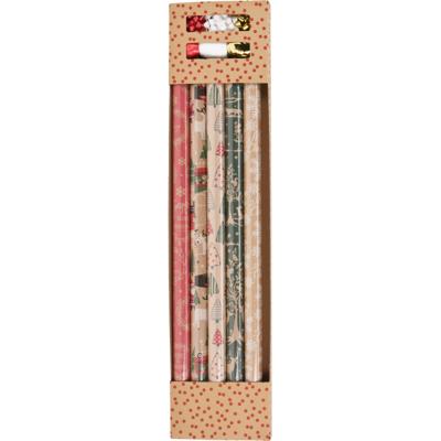 Kerst inpakpapier/cadeaupapier set - 11-delig - 200 x 70 cm