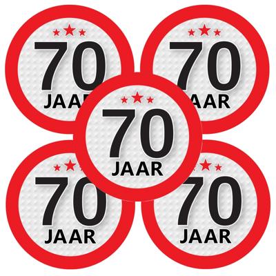70 jaar leeftijd sticker - 10x - rond - Dia 9 cm - 70 jaar verjaardag - jubileum - leeftijd versieri