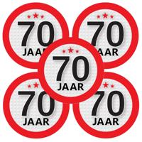 70 jaar leeftijd sticker - 10x - rond - Dia 9 cm - 70 jaar verjaardag - jubileum - leeftijd versieri