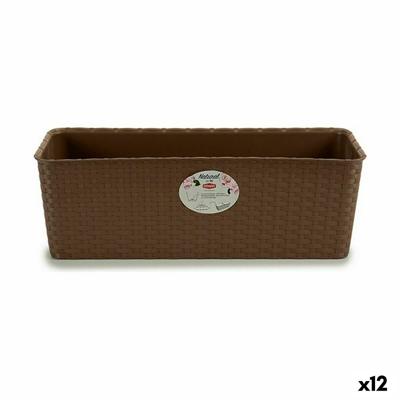 Plantenbak Stefanplast Bruin Plastic 18 x 16 x 48,5 cm (12 Stuks)