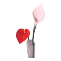 Decoratie Aronskelk Rood en Wit (36 cm) - thumbnail