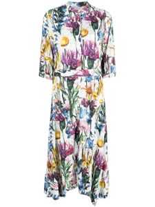 Stella McCartney robe ceinturée à fleurs - Blanc