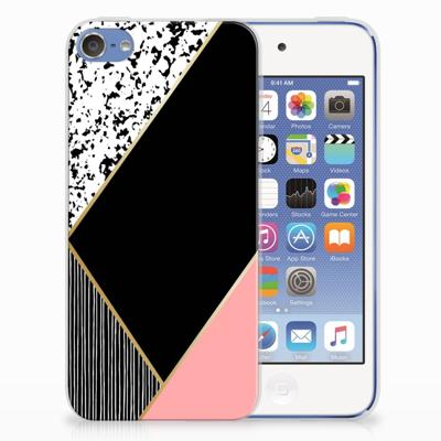 Apple iPod Touch 5 | 6 | TPU Hoesje | Zwart Roze Vormen