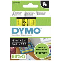 Labeltape DYMO D1 43618 Polyester Tapekleur: Geel Tekstkleur:Zwart 6 mm 7 m