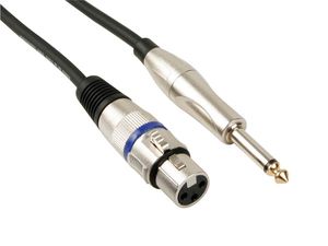 HQ-Power XLR-kabel 3-pin vrouwelijk/Jack 6 meter rubber zwart