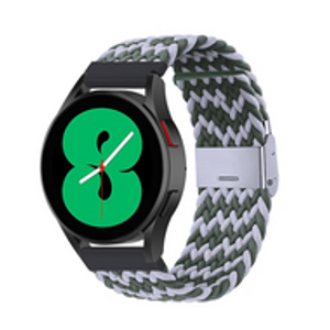 Braided nylon bandje - Groen / grijs - Samsung Galaxy Watch - 46mm / Samsung Gear S3