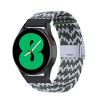 Braided nylon bandje - Groen / grijs - Samsung Galaxy Watch - 46mm / Samsung Gear S3 - thumbnail