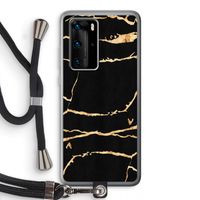 Gouden marmer: Huawei P40 Pro Transparant Hoesje met koord