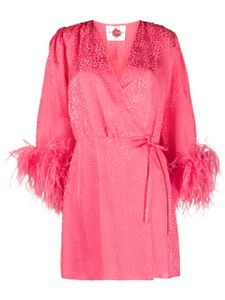 Art Dealer robe mi-longue à détails de plumes - Rose