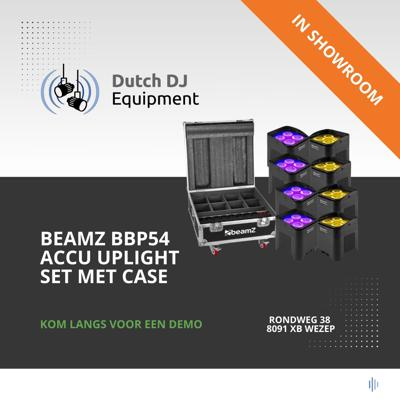 Beamz BBP54 set van 8 Uplights in flightcase