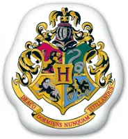 Harry Potter Hogwarts logo sierkussen wit 35X37 cm