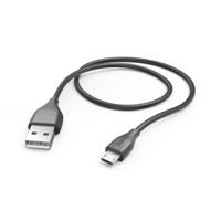 Hama USB-laadkabel USB 2.0 USB-A stekker, USB-micro-B stekker 1.50 m Zwart 00201586