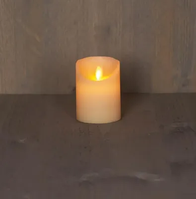 Anna&apos;s Collection LED kaars flame effect rustiek 7.5x10cm ivoor 1 stuks