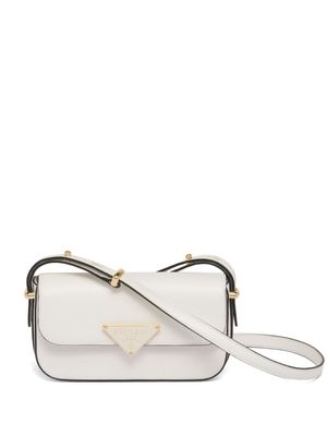 Prada sac porté épaule Emblème en cuir - Blanc