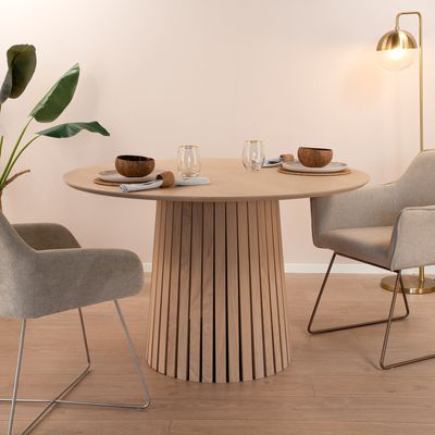 Sohome Ronde Eettafel 'Olivier' Eiken, 120cm, kleur Whitewash