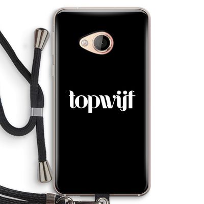 Topwijf Zwart: HTC U Play Transparant Hoesje met koord