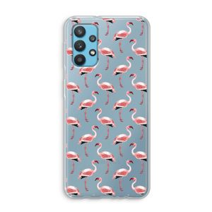 Flamingoprint groen: Samsung Galaxy A32 4G Transparant Hoesje