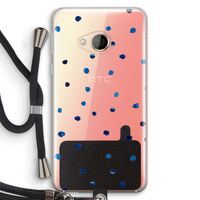 Blauwe stippen: HTC U Play Transparant Hoesje met koord