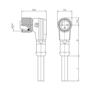 Lutronic 1121 Sensor/actuator connector, geassembleerd M12 Aantal polen (sensoren): 12 Koppeling, haaks 5.00 m 1 stuk(s)