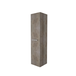 Basic Algemeen hoge kast met 1 deur met greep en glazen legplanken 35 x 150 x 35 cm, Scotch Oak