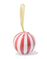 HEMA Kerstbal 6cm papier brede strepen wit-rood (multi)