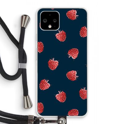 Framboosjes: Pixel 4 Transparant Hoesje met koord